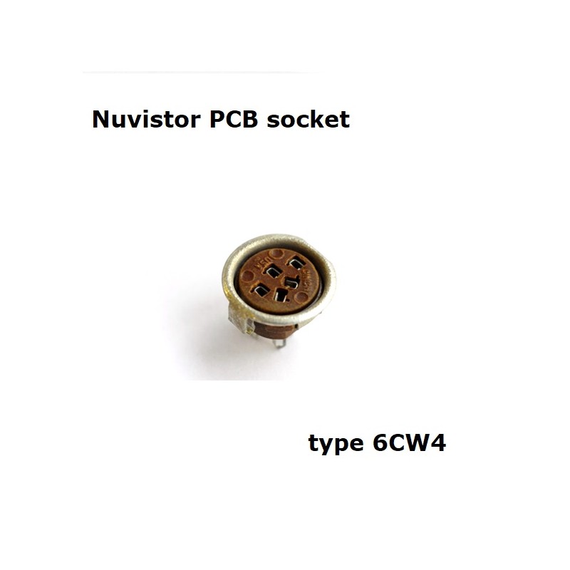 Zoccolo 5 pin per Nuvistor (6CW4) da circuito/PCB