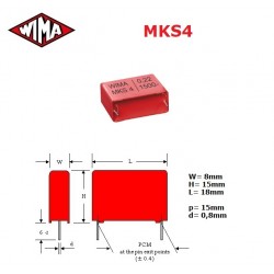 Wima MKS4 0,22uF/630V,...