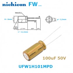 Nichicon FW 100uF 50V,...