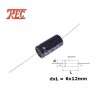 Trec 10uF/63V condensatore elettrolitico assiale (sleeve NERA), DxL 6x13mm