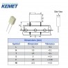 Kemet MKT 0,1uF/63V, condensatore in poliestere radiale (104), p: 5mm