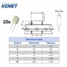 10x Kemet MKT 0,22uF/63V, condensatore in poliestere radiale (224), p: 5mm