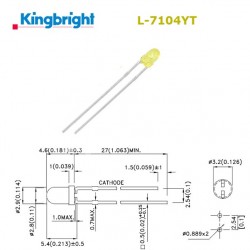 Kingbright L-7104YT, LED...