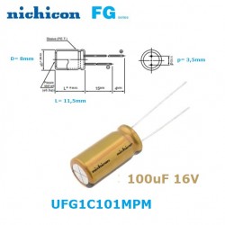 Nichicon FG 100uF/16V...