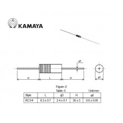 Kamaya 4R7 1/4W, resistenza ad impasto di carbone 5%