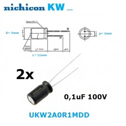 2x Nichicon KW 0,1uF 100V,...