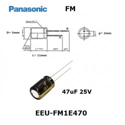 Panasonic FM 47uF 25V,...