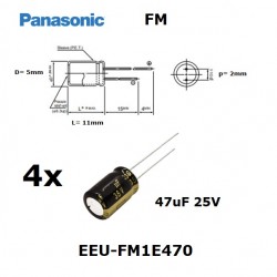 4x Panasonic FM 47uF 25V,...