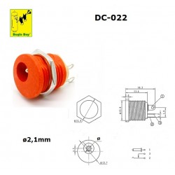 Bugle Boy DC-022 jack tonda 2,1mm ROSSA per alimentazione, made in China