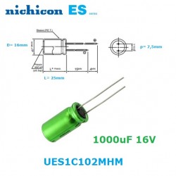 Nichicon Muse ES 1000uF 16V