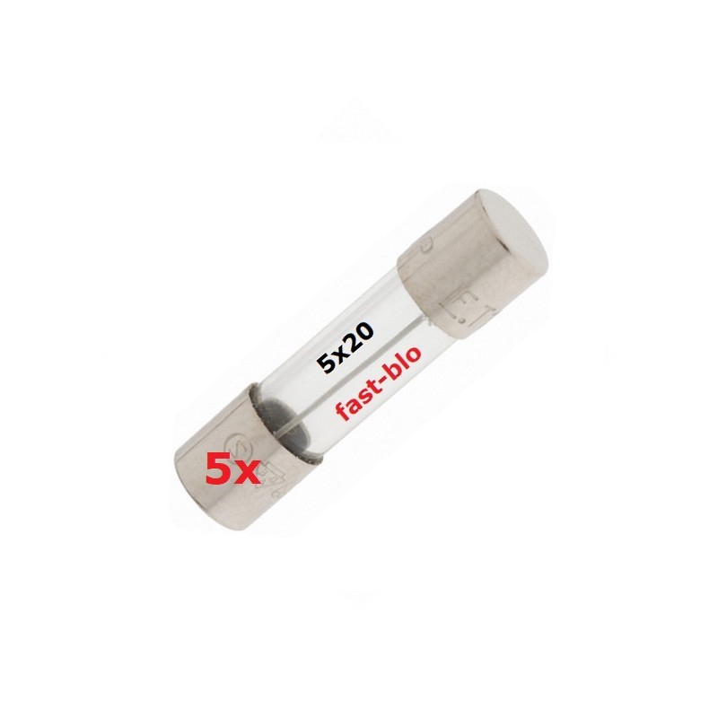 5x Fuse 1,25A FAST BLOW, 5x20mm