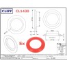 5x Cliff CL1430, rondella in plastica ROSSA per jack SCJ644 (BJ101, BJ124, BJ125)