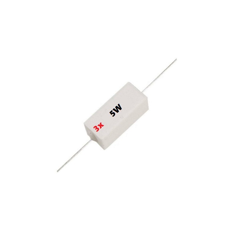 3x Uniroyal 5W, 0R24 (0,24R) ceramic case resistor ±5%