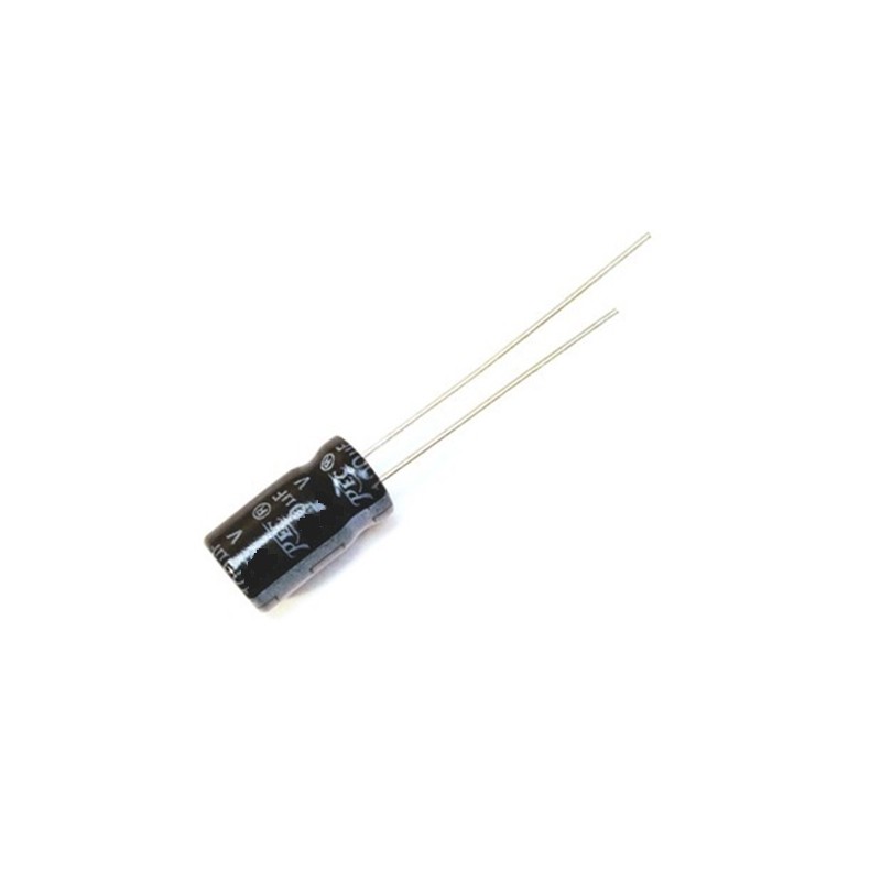 Trec 3,3uF/63V radial electrolytic capacitor, DxL 5x11mm